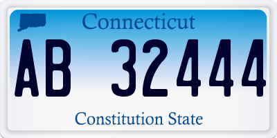 CT license plate AB32444