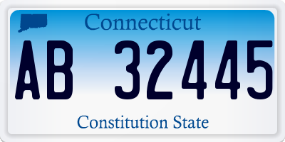 CT license plate AB32445