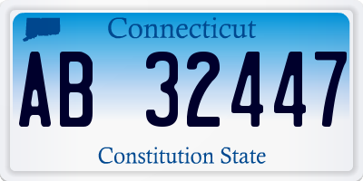CT license plate AB32447