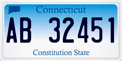 CT license plate AB32451