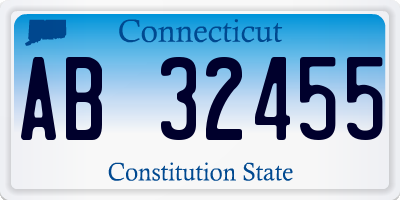 CT license plate AB32455