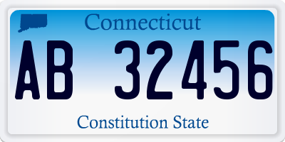 CT license plate AB32456