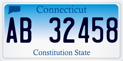 CT license plate AB32458