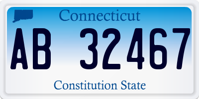 CT license plate AB32467