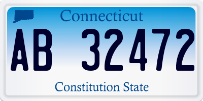 CT license plate AB32472