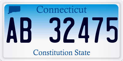 CT license plate AB32475