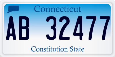 CT license plate AB32477