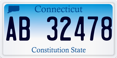 CT license plate AB32478