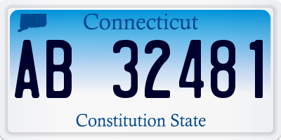 CT license plate AB32481