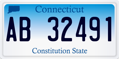 CT license plate AB32491