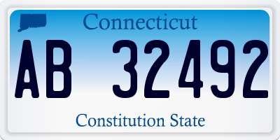 CT license plate AB32492