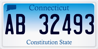 CT license plate AB32493