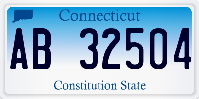 CT license plate AB32504