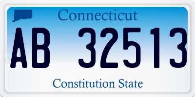 CT license plate AB32513