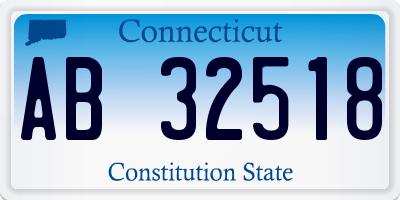 CT license plate AB32518