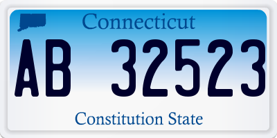 CT license plate AB32523