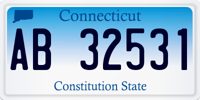 CT license plate AB32531