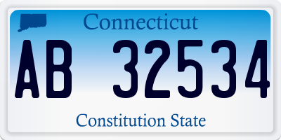CT license plate AB32534