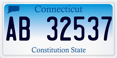 CT license plate AB32537