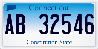 CT license plate AB32546