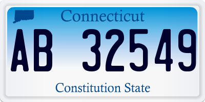 CT license plate AB32549