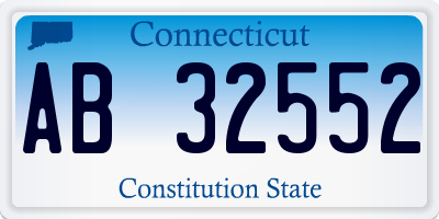 CT license plate AB32552