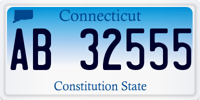 CT license plate AB32555