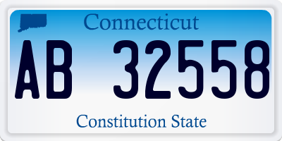 CT license plate AB32558