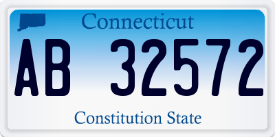 CT license plate AB32572