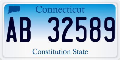 CT license plate AB32589