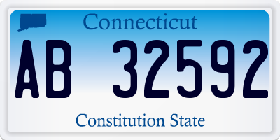 CT license plate AB32592
