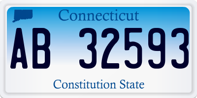 CT license plate AB32593