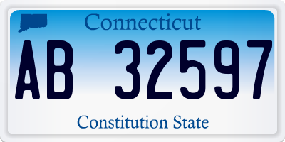 CT license plate AB32597