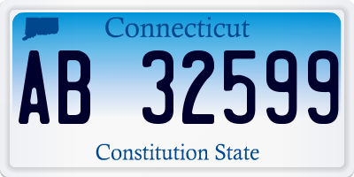 CT license plate AB32599