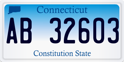 CT license plate AB32603
