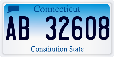 CT license plate AB32608