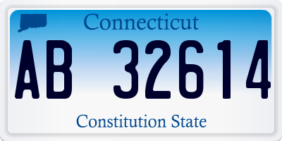 CT license plate AB32614