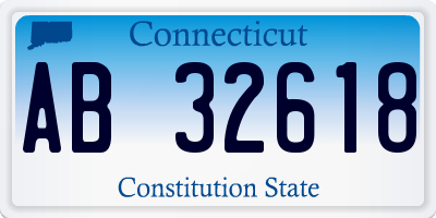 CT license plate AB32618