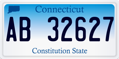 CT license plate AB32627