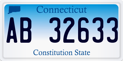 CT license plate AB32633