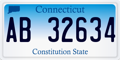 CT license plate AB32634