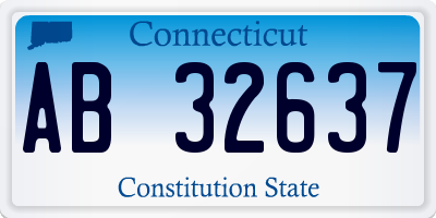 CT license plate AB32637