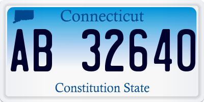 CT license plate AB32640