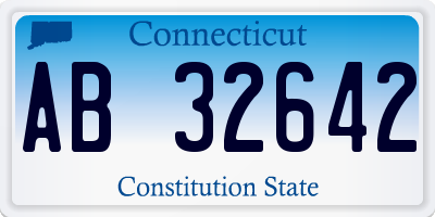 CT license plate AB32642