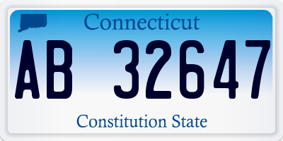 CT license plate AB32647