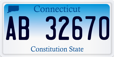 CT license plate AB32670
