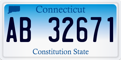 CT license plate AB32671