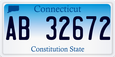 CT license plate AB32672