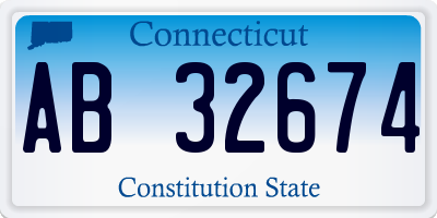 CT license plate AB32674