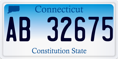 CT license plate AB32675